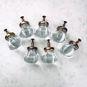 Victorian Style Glass Drawer Pull Door Knob Anglo- American Brass Co. Set of 9